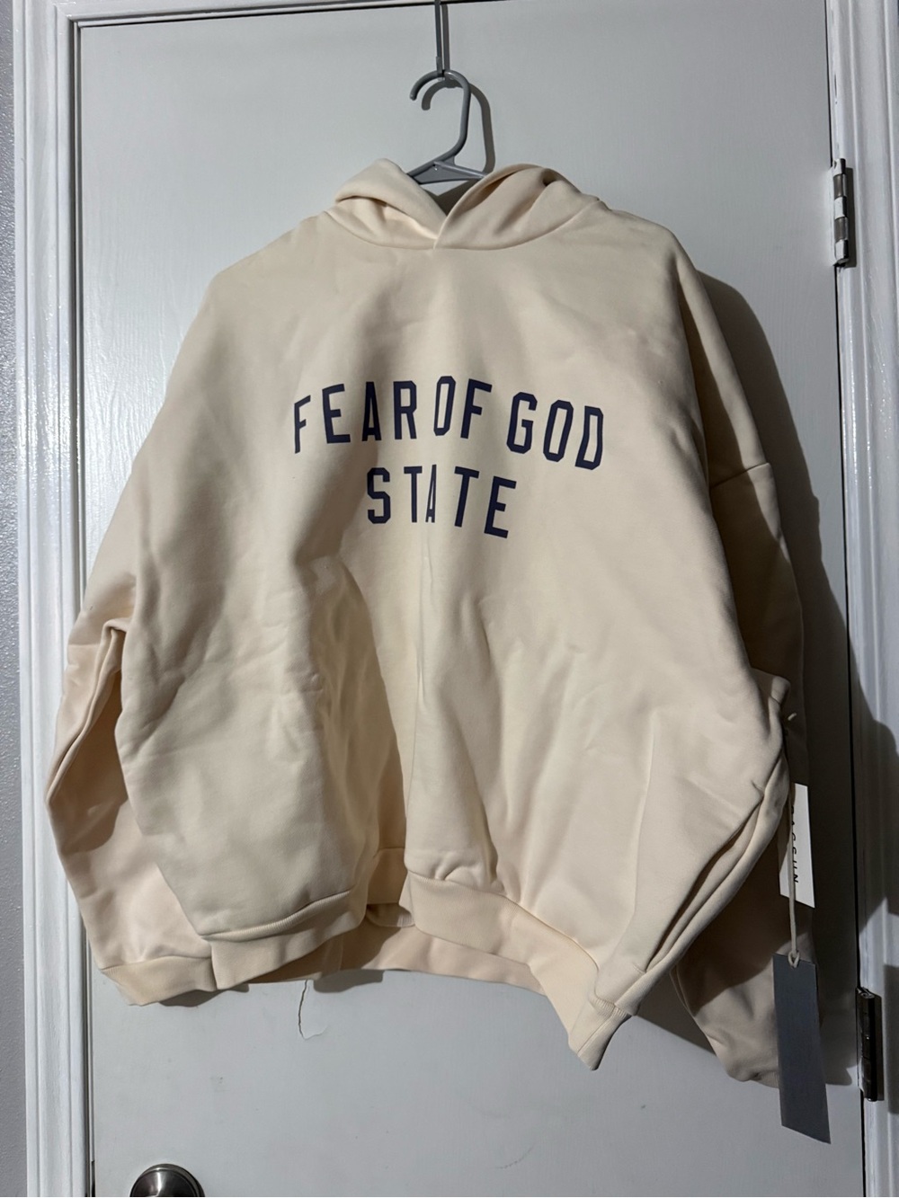 Fear of God woman’s Cream "Fear of God State" Hoodie Medium
